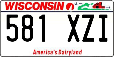 WI license plate 581XZI