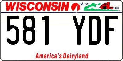 WI license plate 581YDF