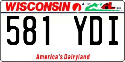WI license plate 581YDI