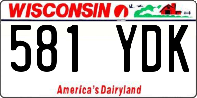 WI license plate 581YDK