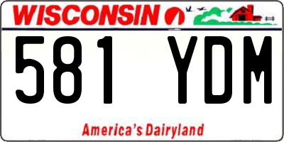 WI license plate 581YDM