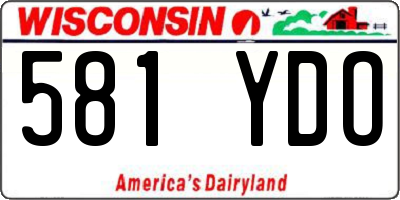 WI license plate 581YDO
