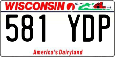 WI license plate 581YDP