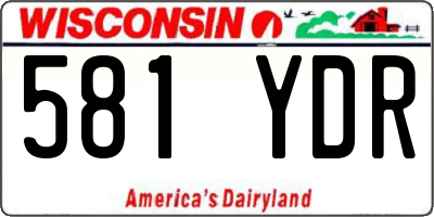 WI license plate 581YDR