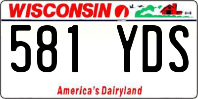 WI license plate 581YDS