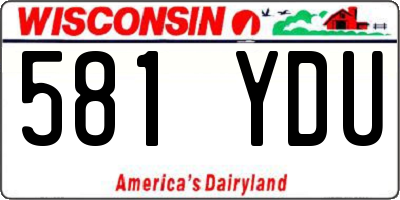 WI license plate 581YDU