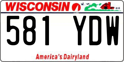 WI license plate 581YDW