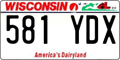 WI license plate 581YDX