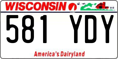 WI license plate 581YDY