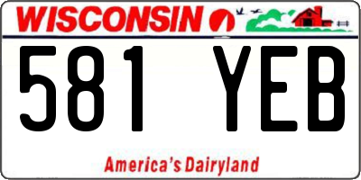 WI license plate 581YEB