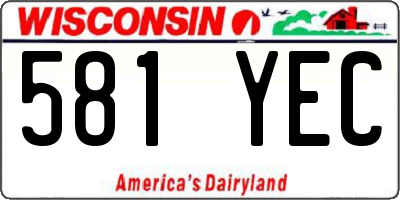 WI license plate 581YEC