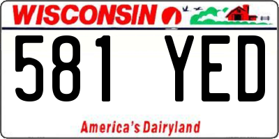 WI license plate 581YED