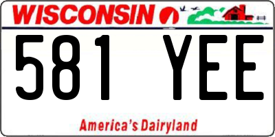 WI license plate 581YEE