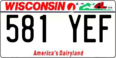WI license plate 581YEF