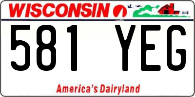 WI license plate 581YEG