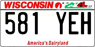 WI license plate 581YEH