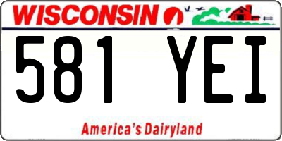 WI license plate 581YEI