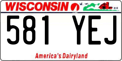 WI license plate 581YEJ