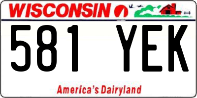 WI license plate 581YEK