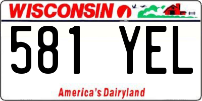 WI license plate 581YEL