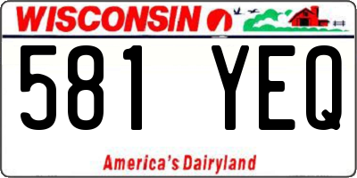 WI license plate 581YEQ