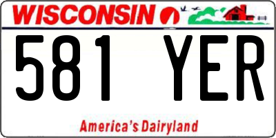 WI license plate 581YER