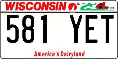 WI license plate 581YET
