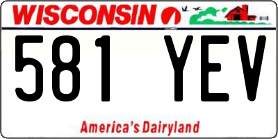 WI license plate 581YEV