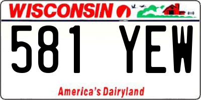 WI license plate 581YEW