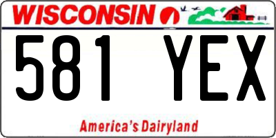 WI license plate 581YEX