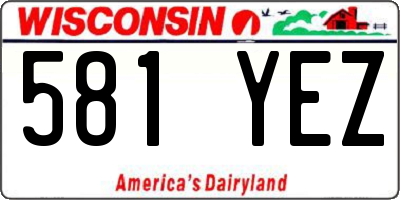 WI license plate 581YEZ