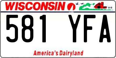 WI license plate 581YFA