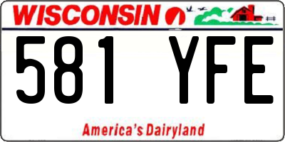 WI license plate 581YFE