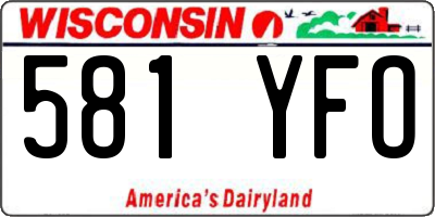 WI license plate 581YFO