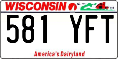 WI license plate 581YFT