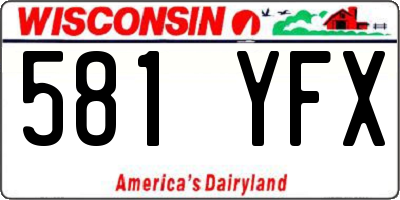 WI license plate 581YFX