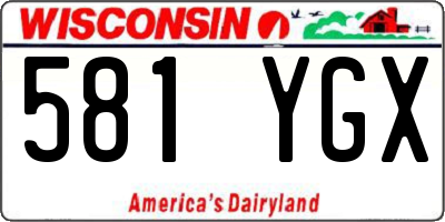 WI license plate 581YGX