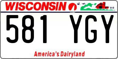 WI license plate 581YGY