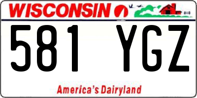 WI license plate 581YGZ