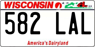 WI license plate 582LAL