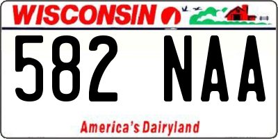 WI license plate 582NAA