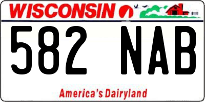 WI license plate 582NAB