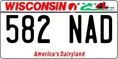 WI license plate 582NAD