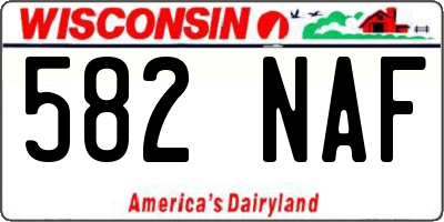 WI license plate 582NAF