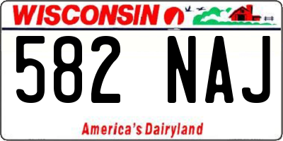 WI license plate 582NAJ