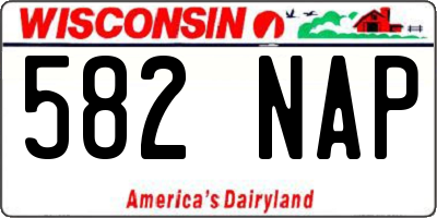 WI license plate 582NAP