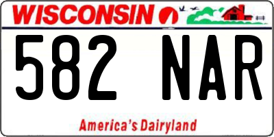 WI license plate 582NAR