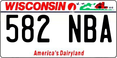 WI license plate 582NBA