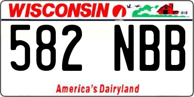 WI license plate 582NBB