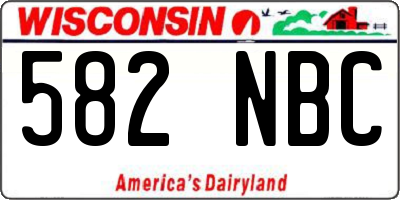 WI license plate 582NBC